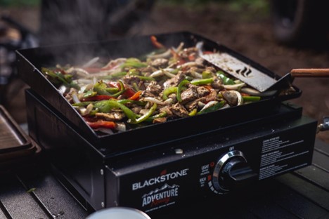 BedSlide Cooking on a Blackstone in an RV