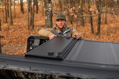 Truck with folding Tonneau cover